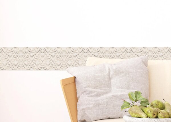 Samolepící bordura na zeď Béžová Pávová Mozaika | 5 m x 13.8 cm | DWB8463