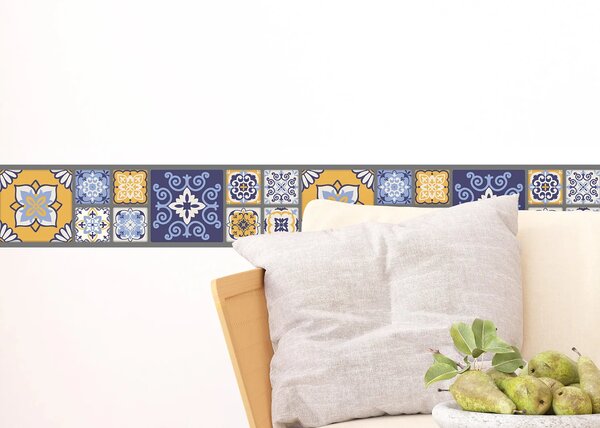 Samolepící bordura na zeď Živý Patchwork | 5 m x 13.8 cm | DWB8461