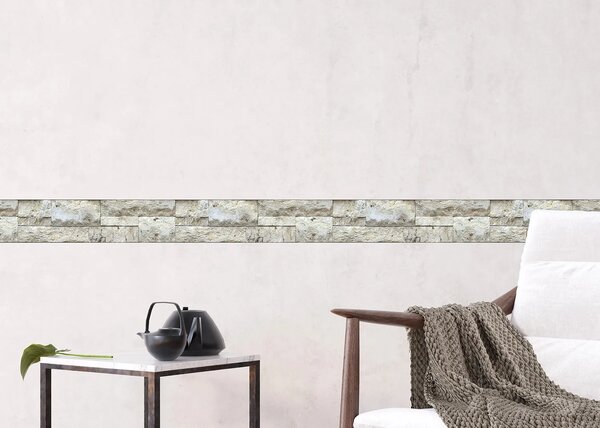 Samolepící bordura na zeď Béžové Cihly | 5 m x 13.8 cm | DWB8471