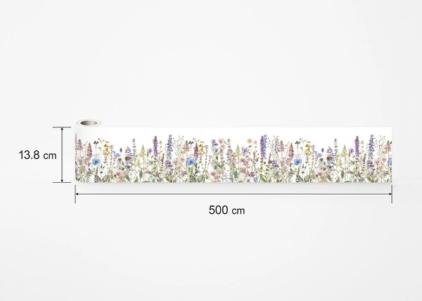 Samolepící bordura na zeď Divoké Květy | 5 m x 13.8 cm | DWB8483