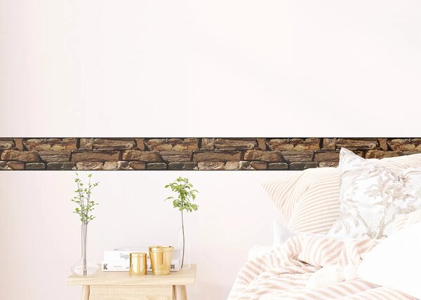 Samolepící bordura na zeď Pískové Cihly | 5 m x 13.8 cm | DWB8475