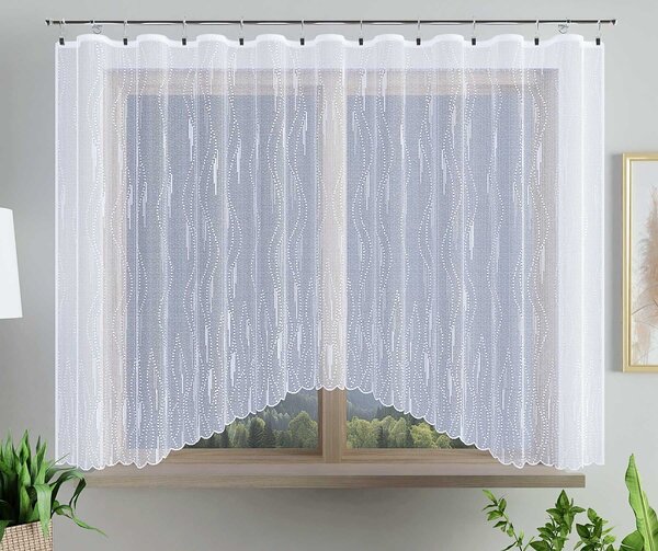 Forbyt žakarová kusová záclona DISON jednobarevná bílá, výška 120 cm x šířka 220 cm (na okno)