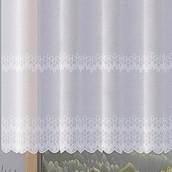 Forbyt žakarová kusová záclona VALENTINA jednobarevná bílá, výška 160 cm x šířka 400 cm (na okno)