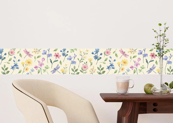 Samolepící bordura na zeď Zahradní Vážky | 5 m x 13.8 cm | DWB8487