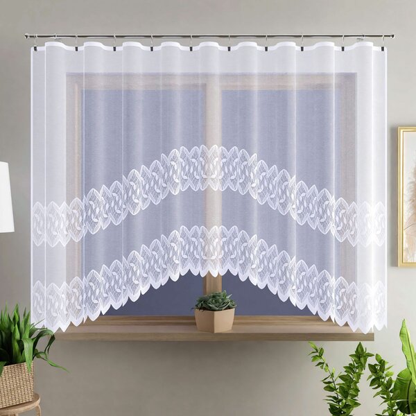 Forbyt žakarová kusová záclona SIRIUS N84A jednobarevná bílá, výška 120 cm x šířka 220 cm (na okno)