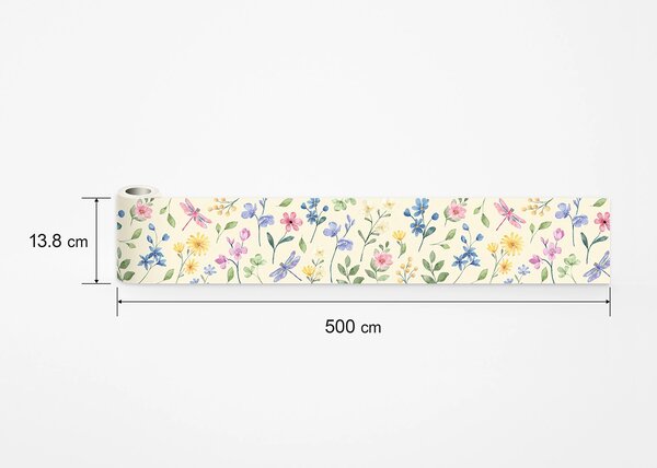 Samolepící bordura na zeď Zahradní Vážky | 5 m x 13.8 cm | DWB8487