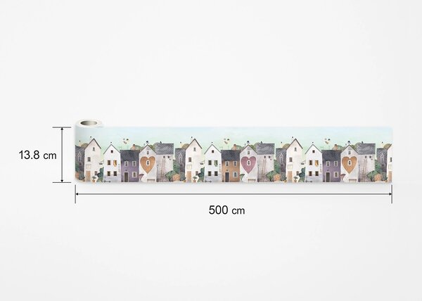 Dětská samolepící bordura na zeď Půvabné Sousedství | 5 m x 13.8 cm | DWBD8495