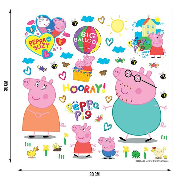 Dětská samolepka na zeď Prasátko Peppa Domov | 30 x 30 cm | DDKS3947
