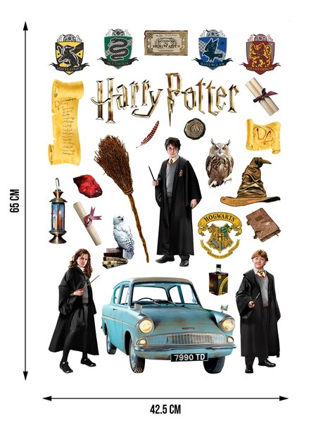 Dětská samolepka na zeď Harry Potter Trio Kouzelníků | 42.5 x 65 cm | DDKM1653