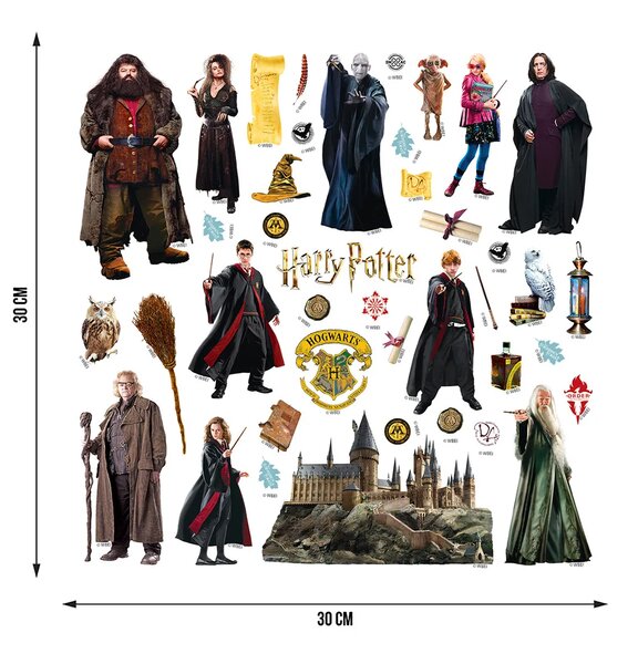 Dětská samolepka na zeď Harry Potter Kouzelné Bradavice | 30 x 30 cm | DDKS3943