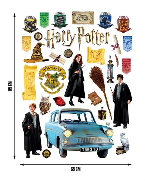Dětská samolepka na zeď Harry Potter Trio Kouzelníků | 65 x 85 cm | DDK2369
