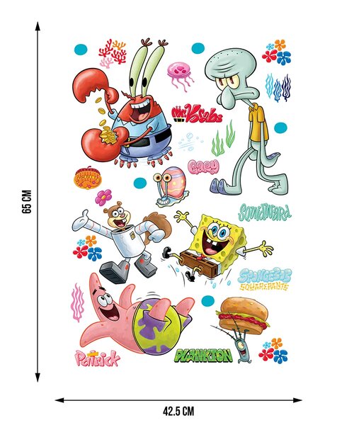 Dětská samolepka na zeď Spongebob Bikini Bottom | 42.5 x 65 cm | DDKM1681