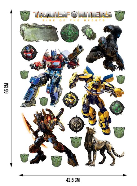 Dětská samolepka na zeď Transformers Útok | 42.5 x 65 cm | DDKM1671