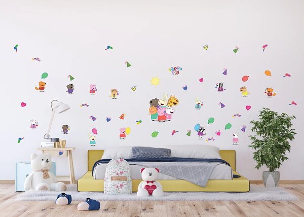 Dětská samolepka na zeď Prasátko Peppa Všichni Přátelé | 65 x 85 cm | DDK2357