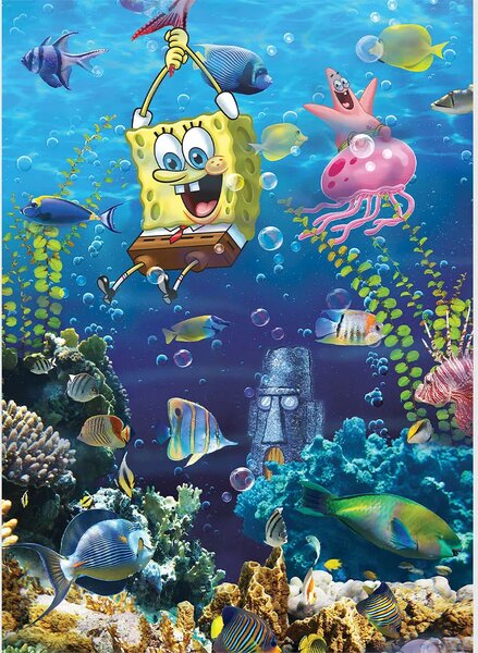 Dětská vliesová fototapeta na zed' Spongebob Podvodní Dobrodružství | 182 x 252 cm | DFTDXL2051