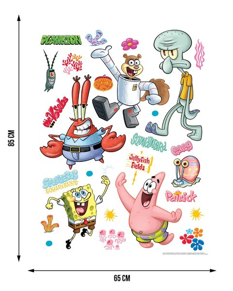 Dětská samolepka na zeď Spongebob Bikini Bottom | 65 x 85 cm | DDK2371