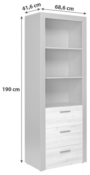 REGÁL, antracitová, dub artisan, 68,6/190/41,6 cm MID.YOU - Online Only regály & police, Online Only