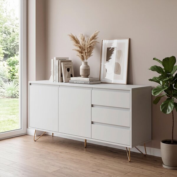 ŠIROKÁ KOMODA, bílá, 150/70/40 cm Livetastic - Online Only komody, Online Only