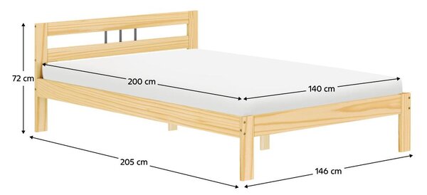 Manželská postel 140x200 cm Joja (přírodní)