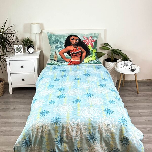 Jerry Fabrics dětské povlečení VAIANA 02, modré, bavlna hladká, 140x200cm + 70x90cm