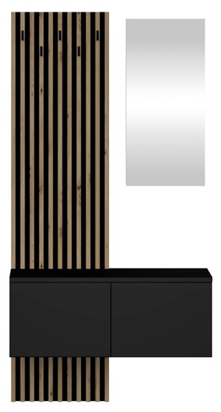 Předsíňová sestava Reboka (černá + dub artisan)