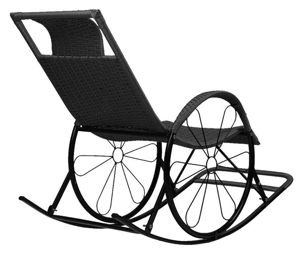 Houpací křeslo Rokefeler (ratan + černá)