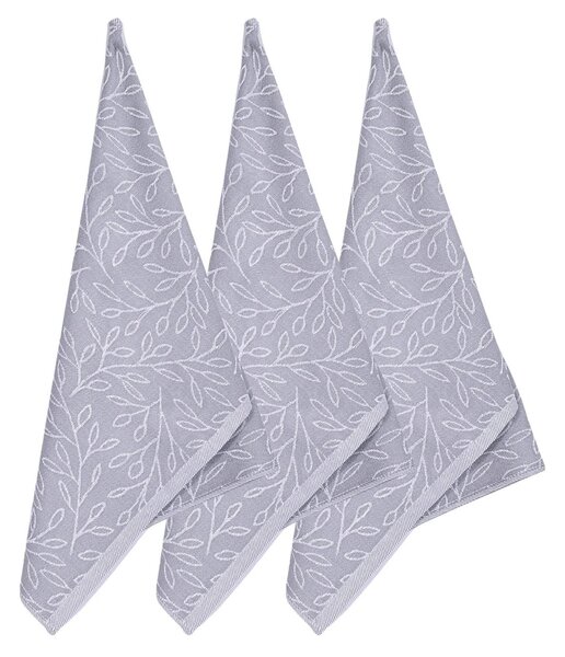 Forbyt kuchyňské utěrky EGYPTSKÁ BAVLNA HSAHARA GREY, šedé lístky, 3 kusy, 50x70cmHERB, šedé popínavé listy, 3 kusy, 50x70cm