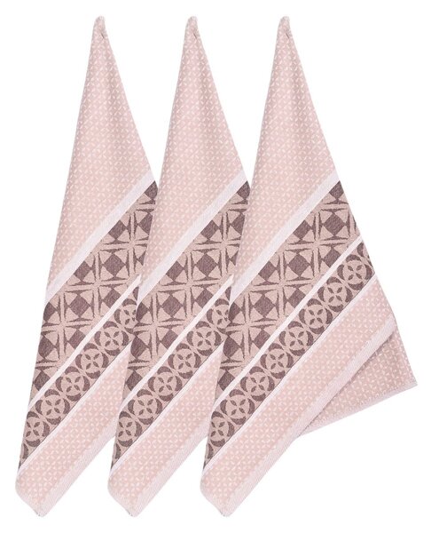 Forbyt kuchyňské utěrky EGYPTSKÁ BAVLNA ELEGANT BEIGE, béžová bordura 3 kusy, 50x70cmHERB, šedé popínavé listy, 3 kusy, 50x70cm