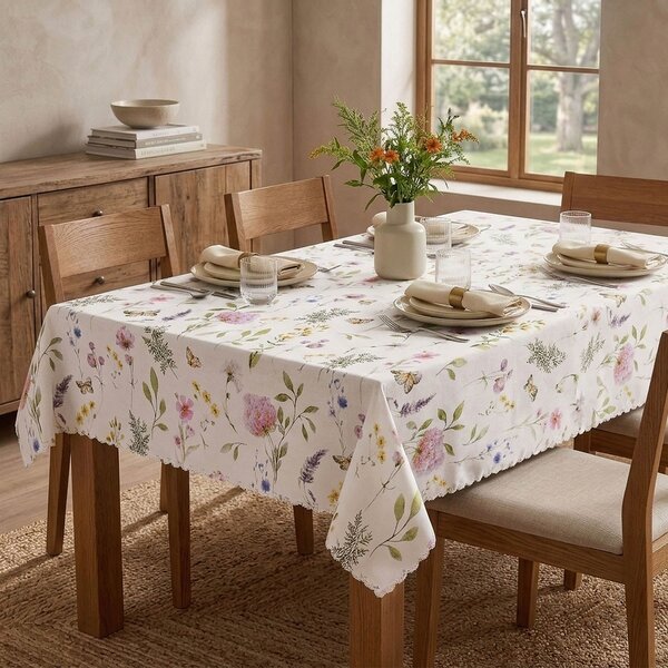 Forbyt Nešpinivý / teflonový látkový ubrus 25366/102, ZAHRADA, zelený, rozměr 120 x 155cm (obdélník)