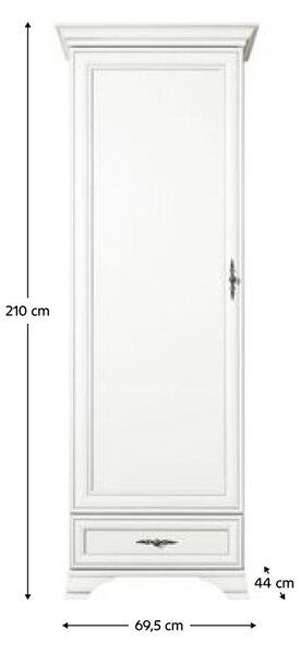 Poicová skříň Kuito REG1D1S (alpská bílá)