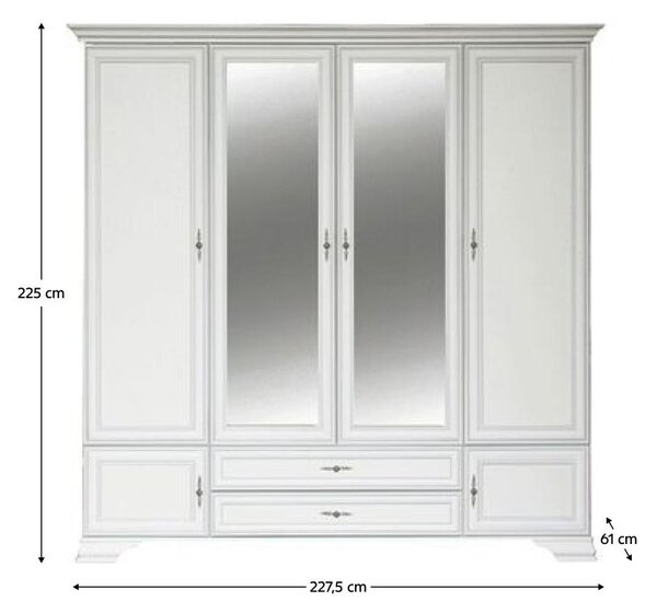 Šatní skříň Kuito SZF6D2S (alpská bílá)