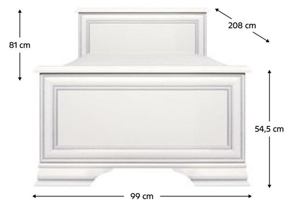 Jednolůžková postel 90x200 cm Kuito (alpská bílá)