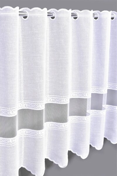Forbyt Vitrážová záclona polyesterový BAP 27309, ornament a tyl, bílá výška 40cm (v metráži)