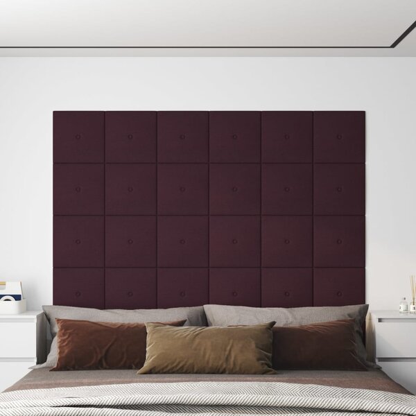 Nástěnné panely 12 ks fialové 30 x 30 cm textil 1,08 m²
