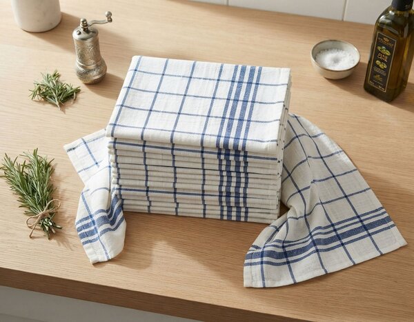 Jahu kuchyňské utěrky APROFIKITCHEN, modro-bílé, 10 kusů, 50x70cm