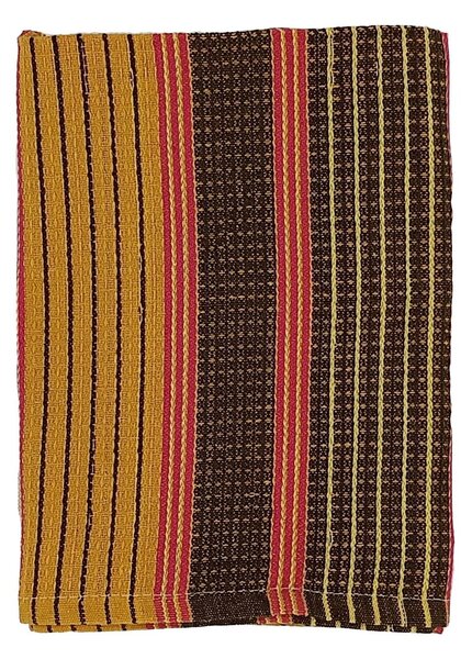 Jahu Vaflový pracovní bavlněný ručník HNĚDÝ PROUŽEK, 225g/m2, 50x100cm