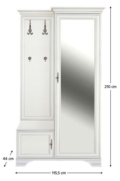 Předsíňová sestava Kuito PPK110P (alpská bílá) (P)