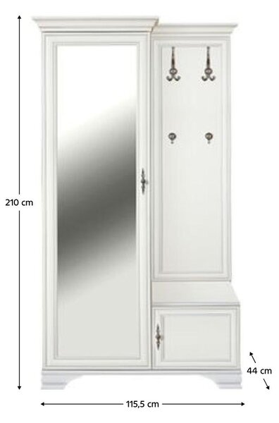 Předsíňová sestava Kuito PPK110L (alpská bílá) (L)