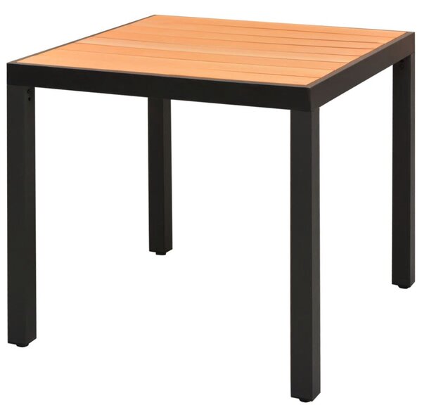 Zahradní jídelní stůl - WPC deska - hnědý hliník | 80x80x74 cm