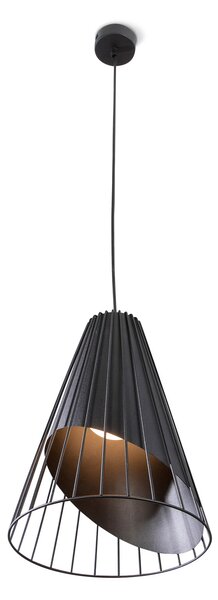 Light for home - Závěsné svítidlo "STRONG" s nastavitelnou výškou a originálním kuželovitým kovovým stínidlem, 1x60W, E27, Černá