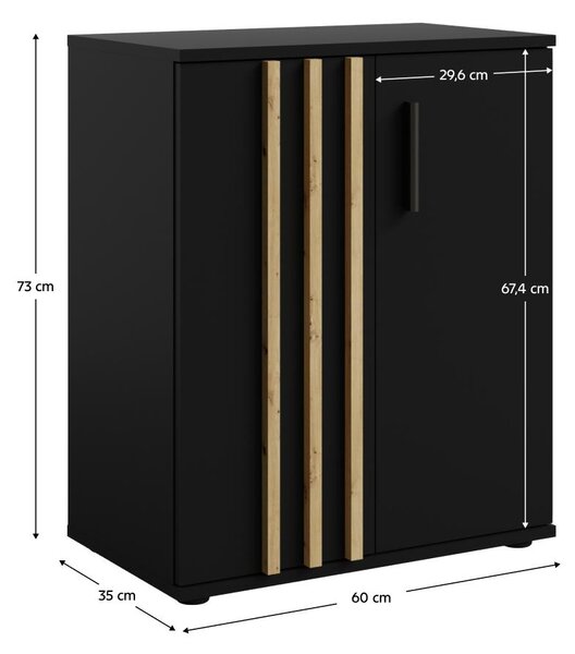Skříňka Tullin 1 (černá + dub artisan)