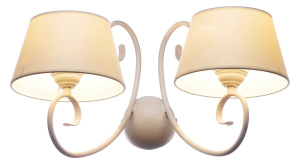Light for home - Nástěnné svítidlo 20502 "JANET", 2x60W, E27, bílá, zlatá, patina