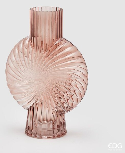 Skleněná váza Raggi růžová, 32x22x11 cm