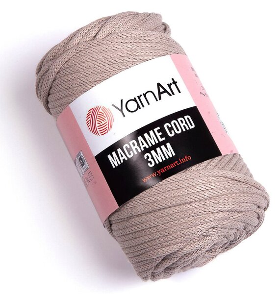 Pletací / háčkovací příze YarnArt MACRAME CORD 3mm 753 béžová, jednobarevná 250g/85m