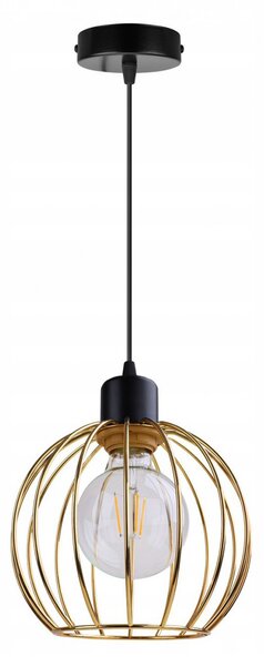 Light for home - Závěsné svítidlo na lanku s kovovým stínítkem LH017 "MONA", 1x60W, E27, Černá