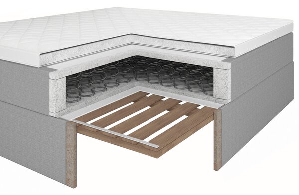 AMERICKÁ POSTEL, 180/200 cm, šedá P & B - Postele boxspring, Online Only