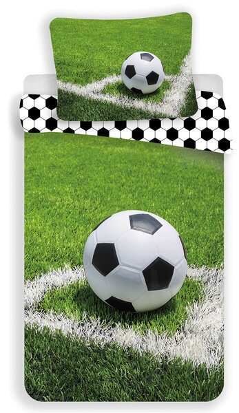 Jerry Fabrics Dětské povlečení FOTBAL 01, zelené, bavlna hladká, 140x200cm + 70x90cm