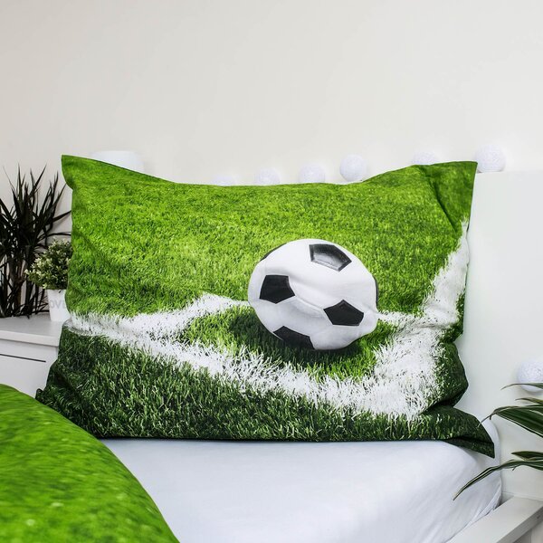 Jerry Fabrics Dětské povlečení FOTBAL 01, zelené, bavlna hladká, 140x200cm + 70x90cm