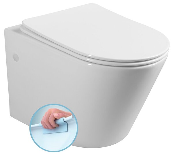 Sapho PACO závěsná WC mísa, Rimless, 36x53 cm, bílá - PZ1012WR