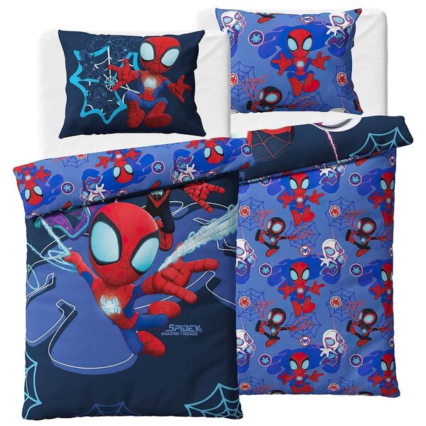 Carbotex povlečení SPIDEY PAVOUČÍ DOBRODRUŽSTVÍ, modré, bavlna hladká, 140x200cm + 70x90cm